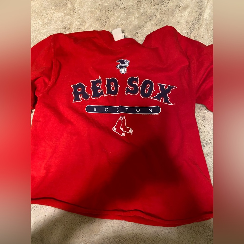 ✅Women Lee Boston Red Sox Oversized Crop Top M